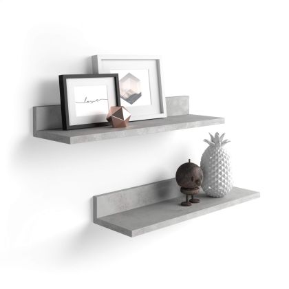 Set of 2 Rachele shelves, 80 cm, Concrete Effect, Grey main image