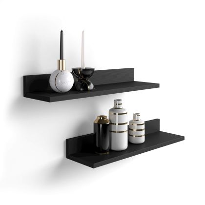 Set of 2 Rachele shelves, 80 cm, Ashwood Black