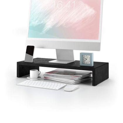 Monitor bureausteun Riki, h.10 cm, kleur Zwart Beton hoofdafbeelding