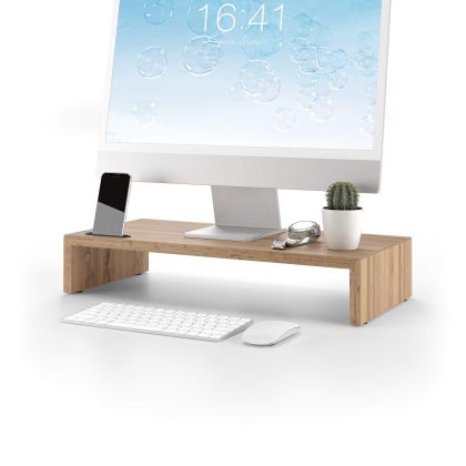 Riki Monitorständer für Schreibtisch, Höhe 10 cm, rustikale Eiche