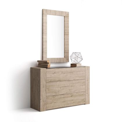 3-Drawer Dresser with glass top, Oak main image
