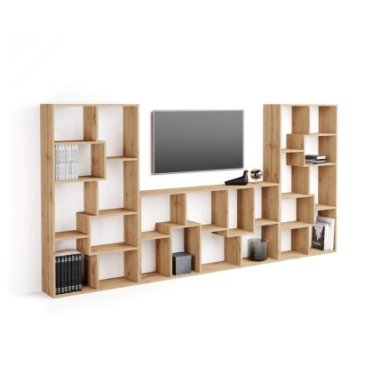 Iacopo TV wall unit, Rustic Oak