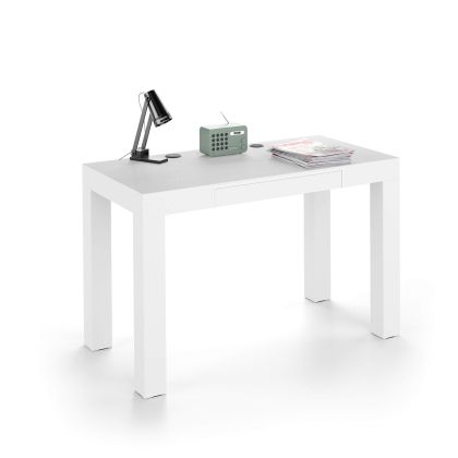 First desk with drawer, Ashwood White