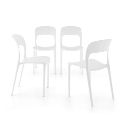 Amanda chairs, Set of 4, White