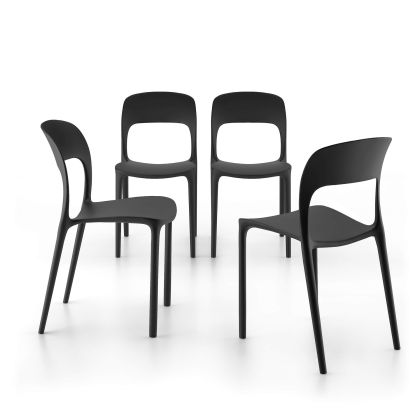 Cadeiras Amanda, Conjunto de 4, Preto