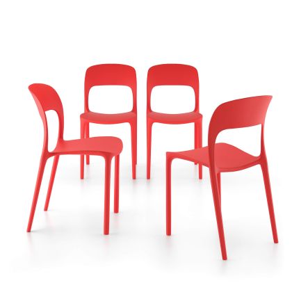 Cadeiras Amanda, Conjunto de 4, Vermelho imagem principal