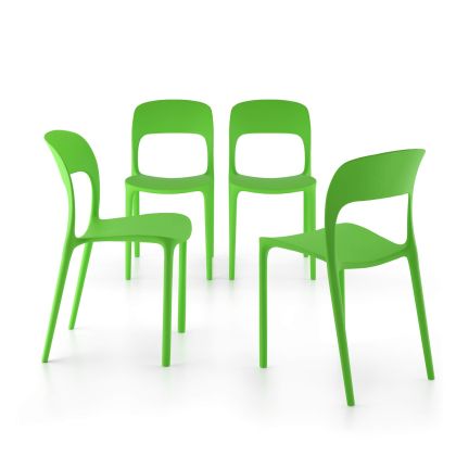 Amanda chairs, Set of 4, Green