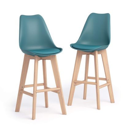 Greta nordic style stools, Set of 2, Petrol Blue main image