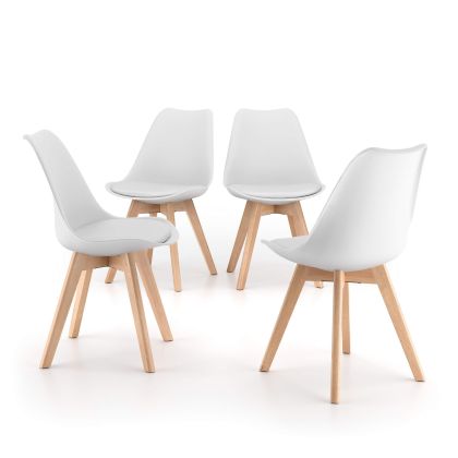 Greta Nordic Style Chairs, Set of 4, White