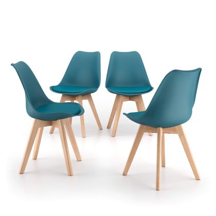 Greta Nordic Style Chairs, Set of 4, Petrol Blue