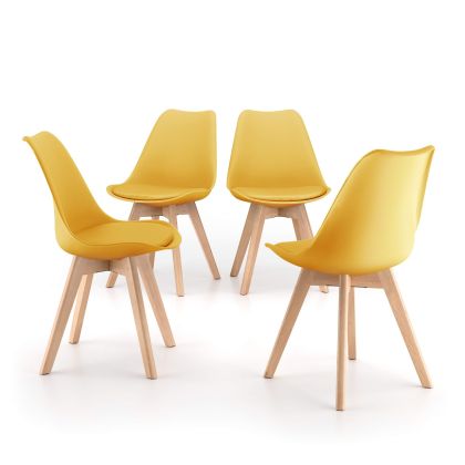 Greta Nordic Style Chairs, Set of 4, Mustard Yellow main image