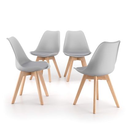 Greta Nordic Style Chairs, Set of 4, Grey main image