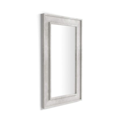 Angelica Wall Mirror, 112x67 cm, Concrete Effect, Grey main image