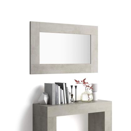 Evolution Rectangular Wall Mirror, Concrete Effect, Grey main image