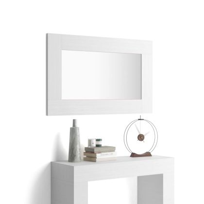 Espejo de pared rectangular Evolution, 118 x 73 cm, color Fresno Blanco