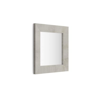 Giuditta quadratischer Spiegel, mit Rahmen, grauer Beton, 65 x 65
