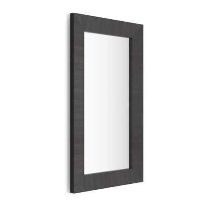 Espejo de pared rectangular Giuditta, 110 x 65 cm, color Madera negra