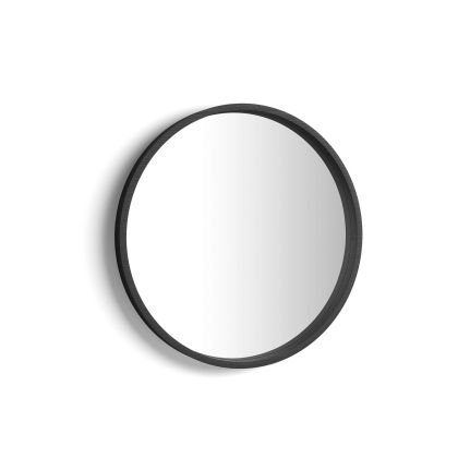 Specchio rotondo Olivia, diametro 64, Nero Frassino