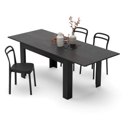 Mesa de cocina extensible Easy, color Madera negra