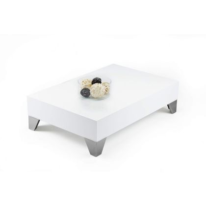 Tavolino per divano, Evolution 90, Bianco Lucido