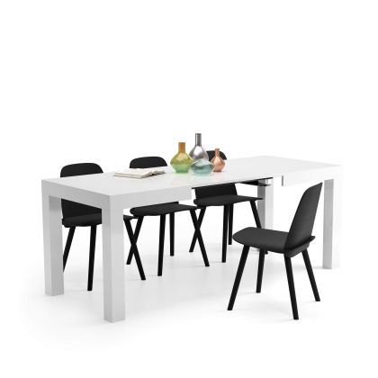 First ausziehbarer Tisch, 120(200)x80 cm, glänzend, Weiß Hauptbild