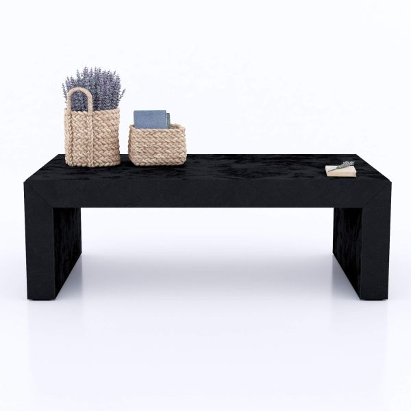 Angelica Coffee Table, Concrete Effect, Black detail image 2