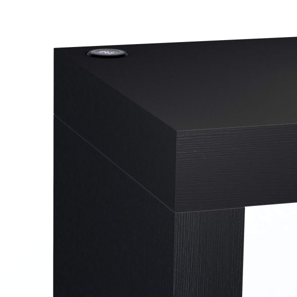 Table Haute Evolution 120x40, Frêne Noir avec 2 pieds et Chargeur Sans Fil image détaillée 1