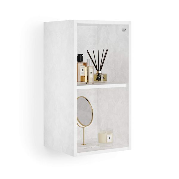 X Wall Unit 70 Without Door, Concrete Effect, White detail image 1