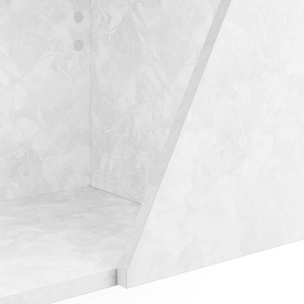 Emma Living Room Wall Unit 3, Concrete Effect, White, 176x44x170 cm detail image 2