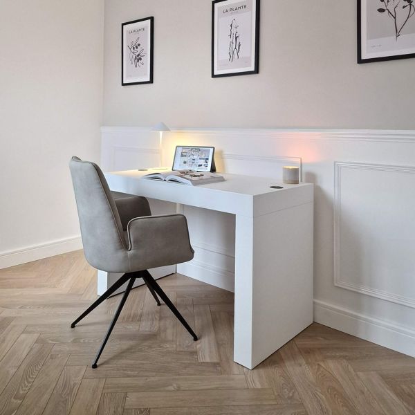 Evolution Desk 120x60 with Wireless Charger, Ashwood White with Two Legs set image 1