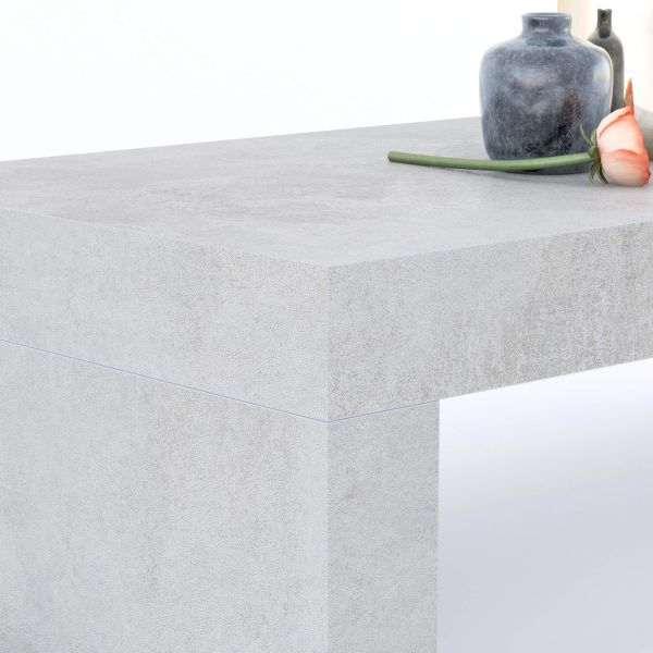 Evolution Desk 90x60, Concrete Effect, Grey with Two Legs detail image 1