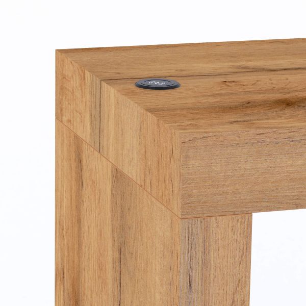 Evolution fester Tisch 180 x 60 mit kabellosem Ladegerät, rustikale Eiche mit zwei Beinen Detailbild 1