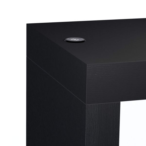 Evolution fester Tisch 120 x 60 mit kabellosem Ladegerät, Esche, Schwarz, mit einem Bein Detailbild 1