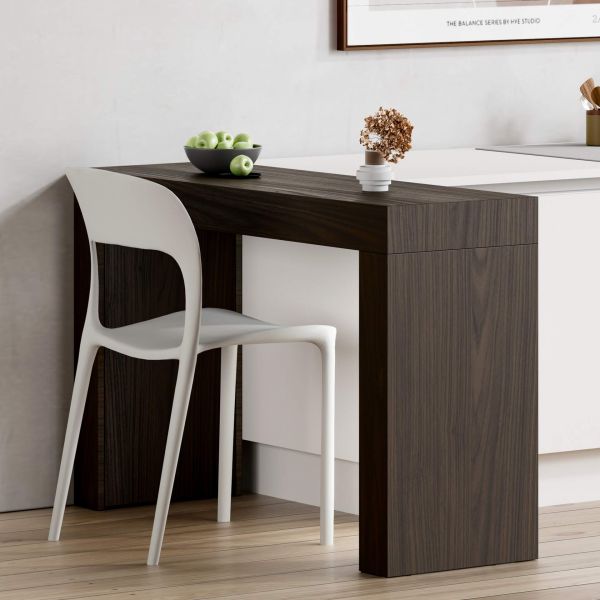 Evolution dining table with Two Legs 120x40, Dark Walnut set image 1