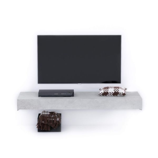 Floating tv stand Evolution 120x40, Concrete Effect, Grey detail image 1