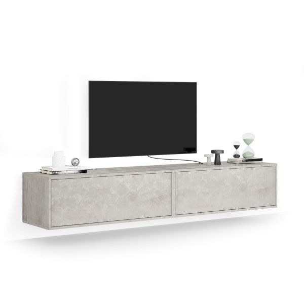 Iacopo Living Room Wall Unit 1, Concrete Effect, Grey, 208x42x36 cm main image