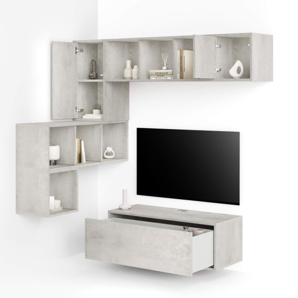 Combination 9 Iacopo Living Room Wall Unit, Concrete Grey detail image 1