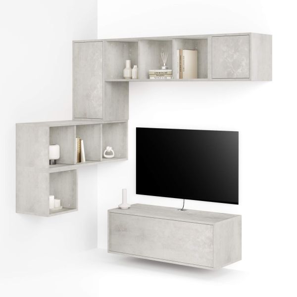 Combination 9 Iacopo Living Room Wall Unit, Concrete Grey main image