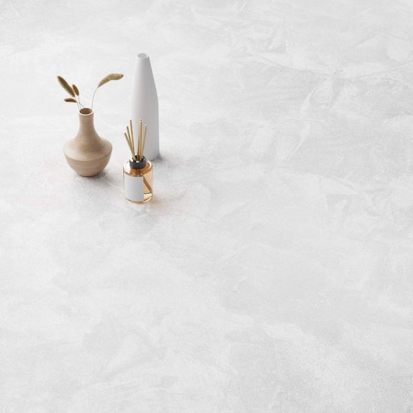 Tavolo Allungabile Emma 160, Cemento Bianco con Gambe Incrociate Nere immagine materiale
