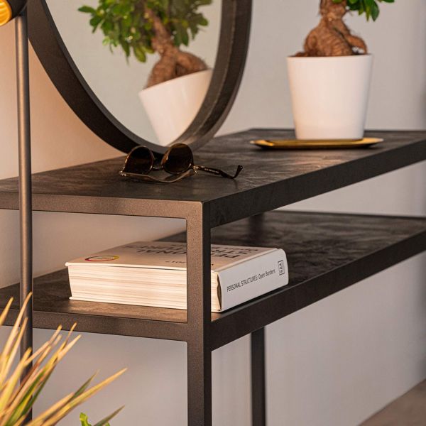 Mesa consola Luxury, color Cemento negro imagen configurada 1
