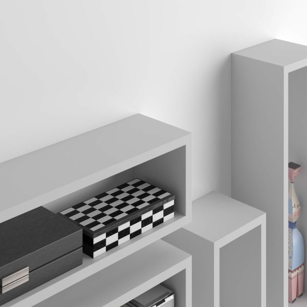 Set de 4 estantes en forma de cubo Iacopo, color Blanco mate imagen detalles 1