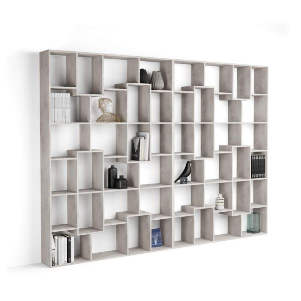 Libreria a parete XL Iacopo (321,6 x 236,4 cm), Grigio Cemento immagine principale