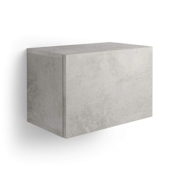 Estante de pared en forma de cubo con puerta Iacopo, color Cemento gris imagen detalles 2
