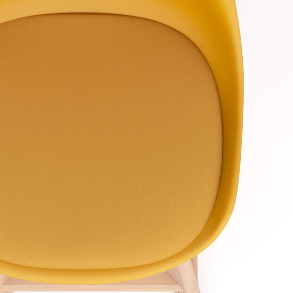 Greta nordic style stools, Set of 2, Mustard Yellow detail image 1