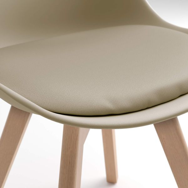 Set de 4 sillas en estilo nórdico Greta, beige imagen detalles 1