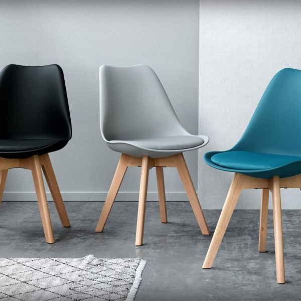 Set de 4 sillas en estilo nórdico Greta, gris imagen configurada 1