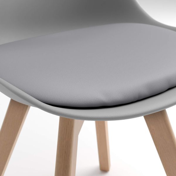Greta Nordic Style Chairs, Set of 4, Grey detail image 2