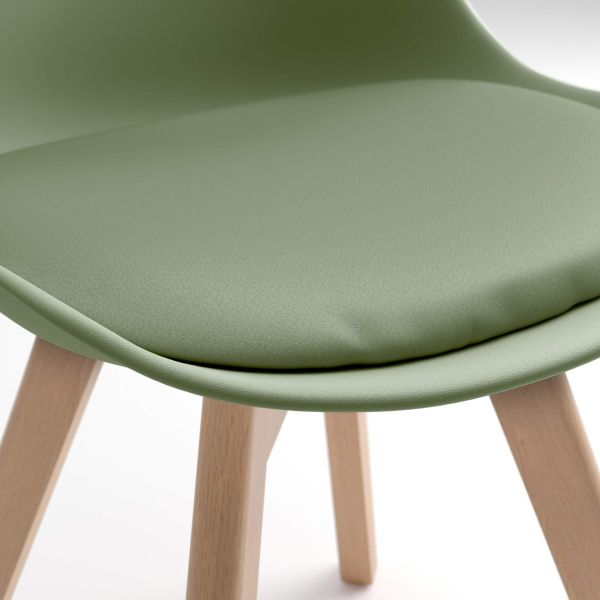 Cadeiras estilo nórdico Greta, Conjunto de 4, Verde imagem de pormenor 2