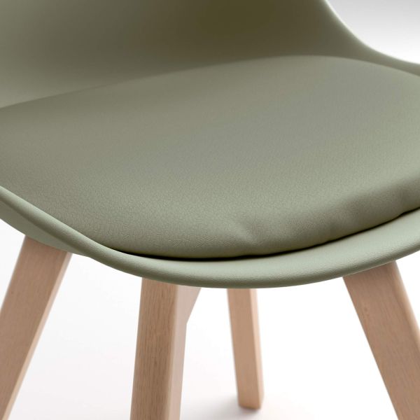 Set de 4 sillas en estilo nórdico Greta, verde imagen detalles 1