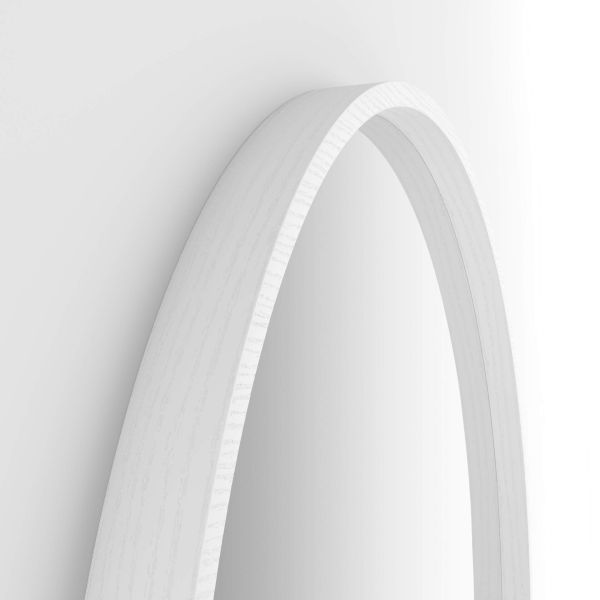 Olivia runder Spiegel, 64 cm Durchmesser, Esche, Weiß Detailbild 1